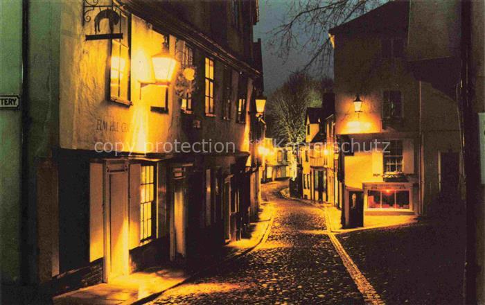 Norwich  UK Elm Hill Street Scene at night