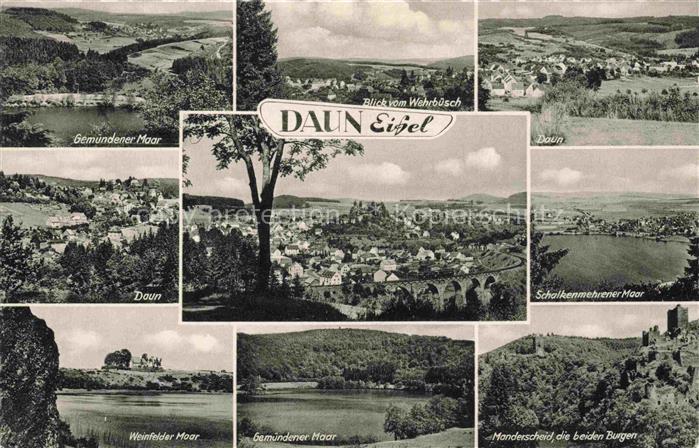 Daun Vulkaneifel Rheinland-Pfalz Panorama Gemuendener Maar Schalkenmehrener Maar