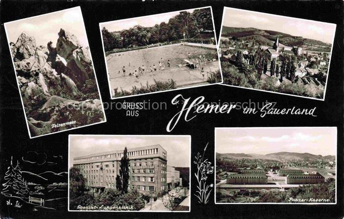 Hemer NRW Felsenmeer Freibad Panorama Klinik Panzer-Kaserne