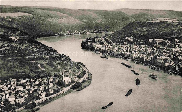 Filsen Rhein-Lahn-Kreis Rheinland-Pfalz Blick auf Filsen Boppard und Kamp am Rhe