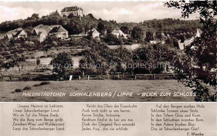 Schwalenberg Panorama Blick zum Schloss Poesie F. Wienke