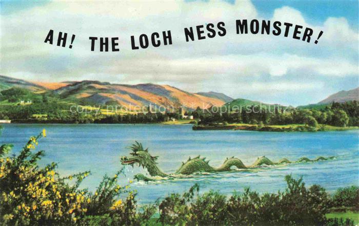 Loch Ness Inverness Scottland UK Ah The Lock Ness Monster Kuenstlerkarte