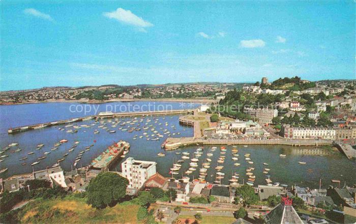 Torquay  UK Inner and Outer Harbour aerial view