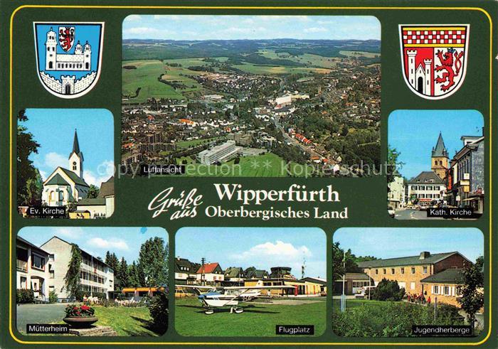 Wipperfuerth Luftansicht Kirche Muetterheim Flugplatz Jugendherberge
