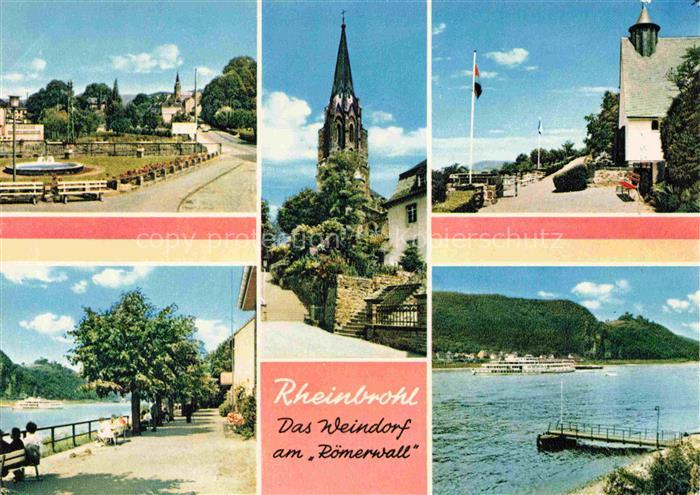 Rheinbrohl Neuwied Rheinland-Pfalz Teilansichten Kirche Partie am Rhein