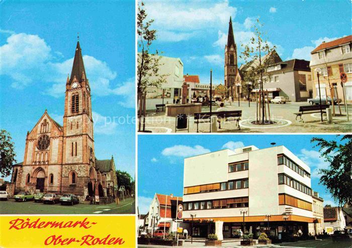 Ober-Roden Kirche Ortszentrum Geschaeftshaus Zentrum