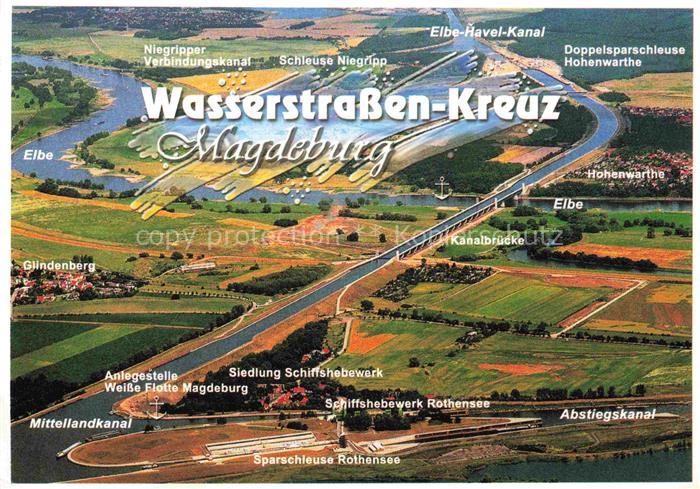 MAGDEBURG  CITY Wasserstrassen-Kreuz Mittellandkanal Schleuse Elbe-Havel-Kanal