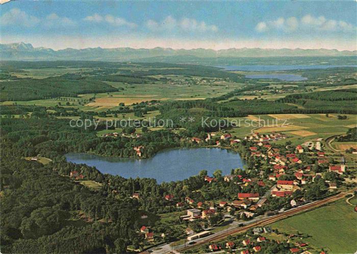 Wessling Starnbergersee Oberbayern mit Pilsen- Ammersee und Zugspitze Alpenpanor