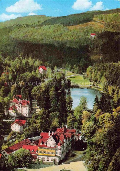 Bad Sachsa Osterode Harz Niedersachsen Teilansicht mit Schmelzteich