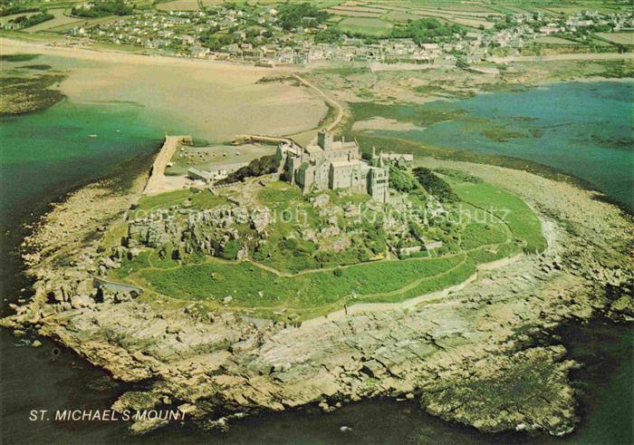 St Michaels Mount Cornwall UK Old Monastery aerial view