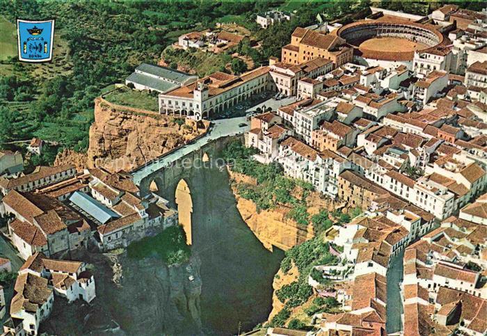 Ronda Costa del Sol Andalucia Malaga ES Vista parcial Puenta y Plaza de toros vi