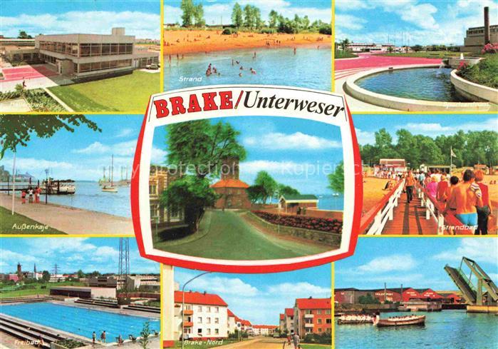 Brake Unterweser Hallenbad Aussenkaje Freibad Strand Kirche Hafen Strandbad Spor