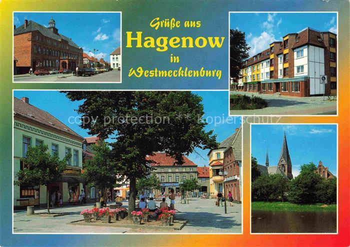 Hagenow Motive im Ortszentrum Marktplatz Kirche