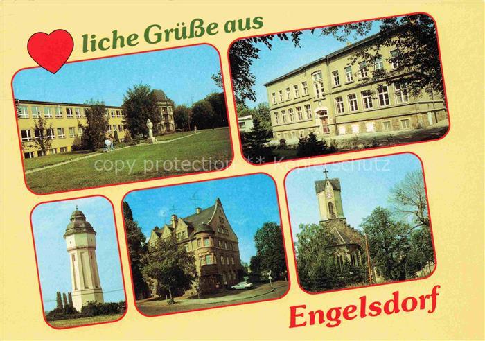 Engelsdorf LEIPZIG Sachsen Schulen Wasserturm Postamt Kirche