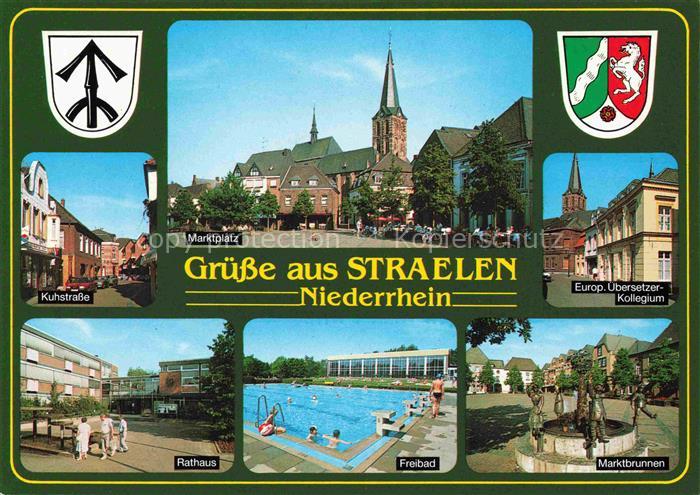 Straelen Kuhstrasse Marktplatz Kirche Europaeisches uebersetzer-Kollegium Rathau