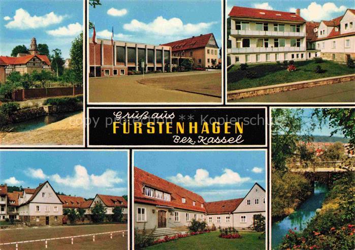 Fuerstenhagen Hessen Motive Ortszentrum Schule Partie am Wasser