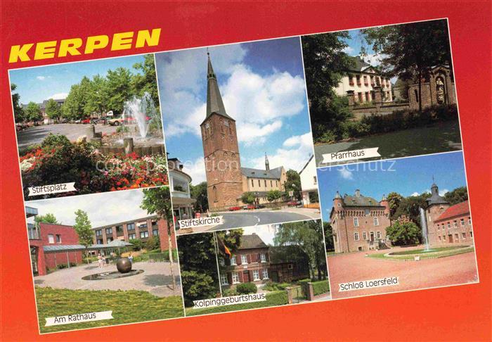 Kerpen  Rheinland Stiftsplatz Rathaus Kirche Kolpinggeburtshaus Pfarrhaus Schlos