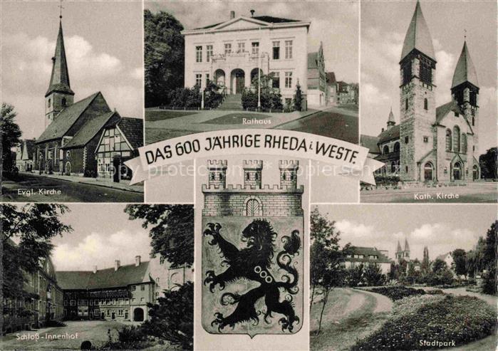 Rheda -Wiedenbrueck Westfalen 600jaehrige Stadt Kirchen Rathaus Schloss Innenhof