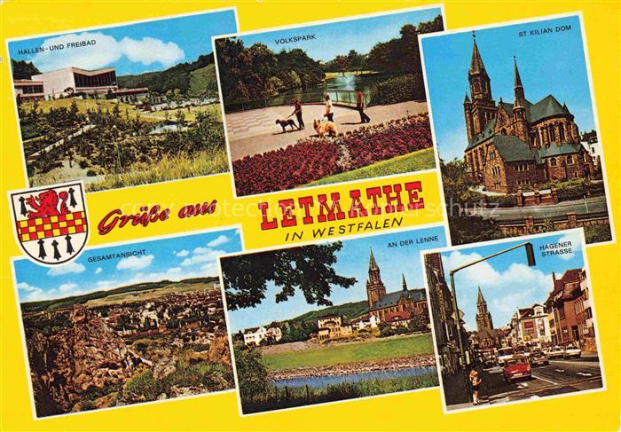 Letmathe Oestrich Iserlohn NRW Hallenbad Freibad Volkspark Dom Gesamtansicht Par