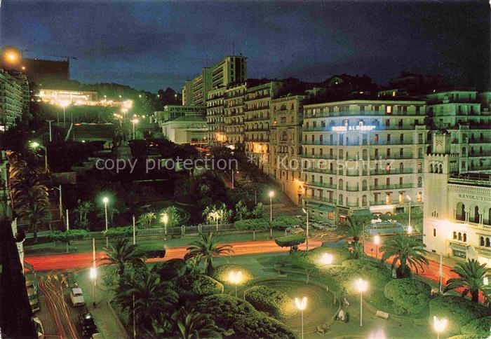 ALGER  Algerie Boulevard Mohamed Khemisti at night