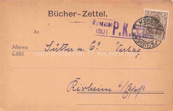 MueNSTER   Westfalen NRW Buecher-Zettel Bestellung