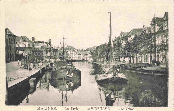 MALINES Mechelen Flandre Belgie La Dyle Bateaux