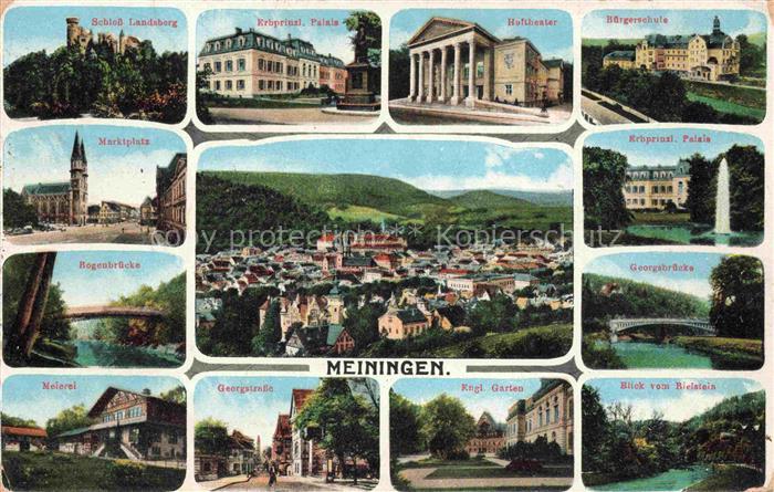 Meiningen Thueringen Schloss Landsberg Marktplatz Bruecke Meierei Palais Theater
