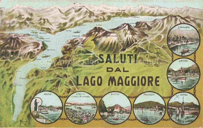 Lago Maggiore Region und Umgebung Alpenpanorama aus der Vogelperspektive Kuenstl