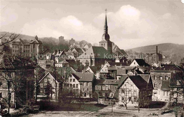 Langenberg Rheinland VELBERT NRW Blick auf Stadtmitte mit Alte Kirche