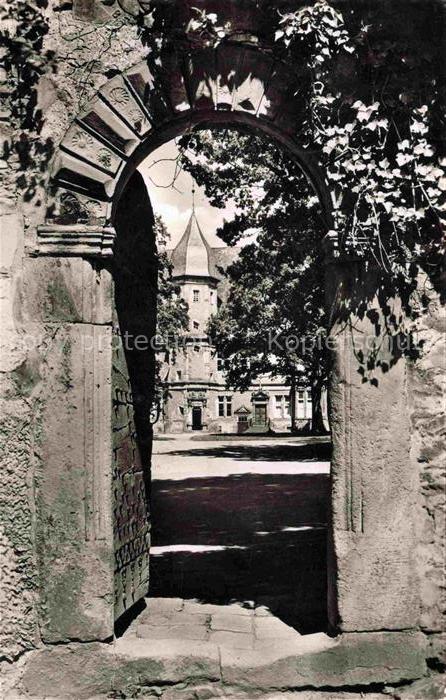 Barntrup Lippe NRW Durchblick zum Kerssenbrockschen Schloss Weserrenaissance 16.