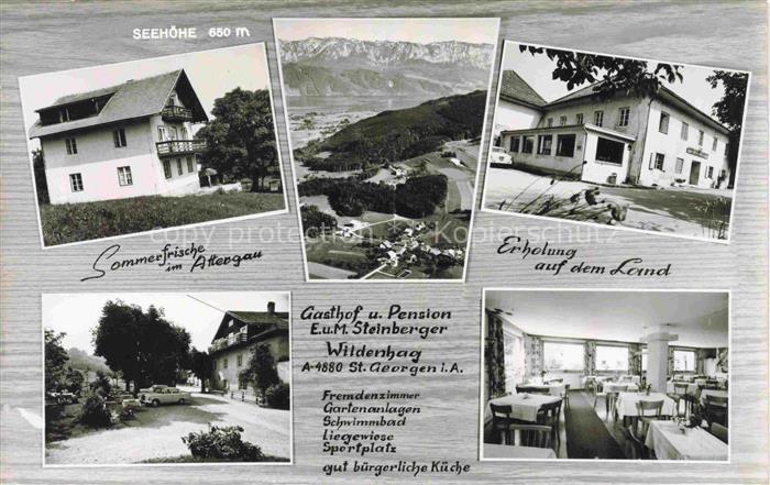 St Georgen Attergau Traunviertel AT Gasthof Pension Steinberger Wildenhag Panora