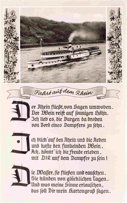Dampfer Seitenrad Fahrt auf dem Rhein
