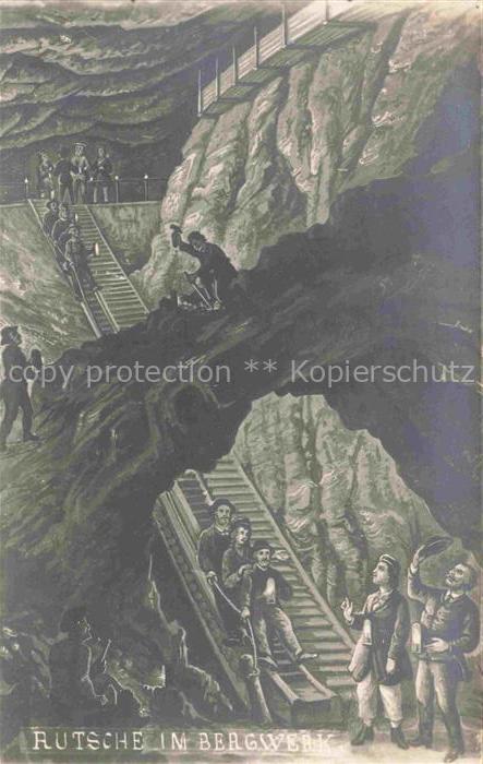 Bergbau Mining Exploitation Miniere Estrazione Mineraria-- Rutsche im Bergwerk