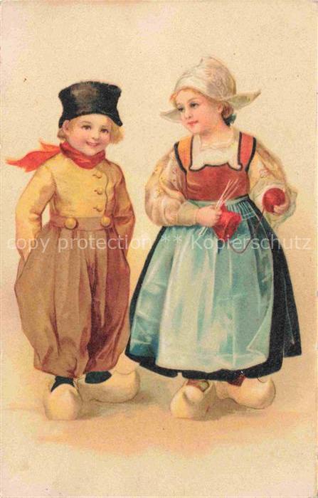 Trachten Kinder Holzschuhe Litho