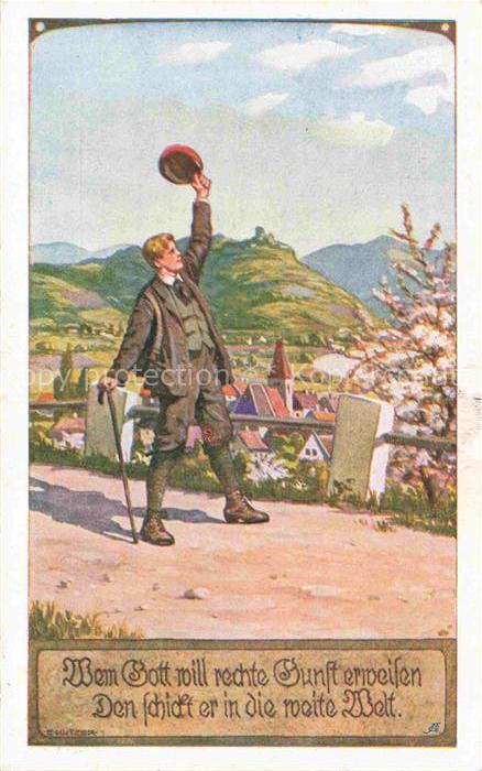 HEY Paul (1867-1952) Kuenstlerkarte Nr. 8 Wem Gott will rechte Gunst erweisen