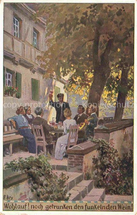 HEY Paul (1867-1952) Kuenstlerkarte Nr. Dorfsliederkarte Nr. 70 Wohlauf noch get