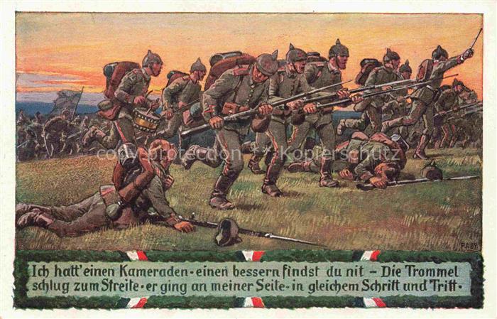 HEY Paul (1867-1952) Kuenstlerkarte Nr. Unsere Feldgrauen Soldatenliederkarte Ic