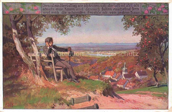 HEY Paul (1867-1952) Kuenstlerkarte Nr. 395 Herbsttag