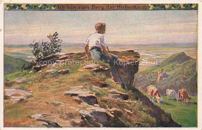 HEY Paul (1867-1952) Kuenstlerkarte Nr. 56 Ich bin vom Berg der Hintenknob