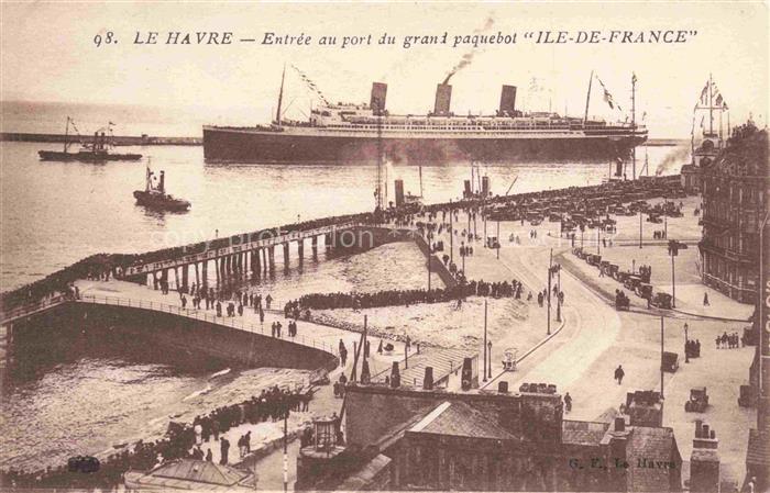 Dampfer Oceanliner Le Havre Ile De France