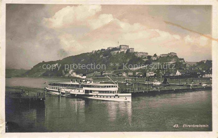 Dampfer Seitenrad Der Ehrenbreitstein Coblenz