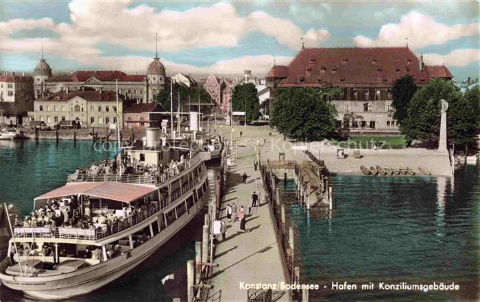 Dampfer Binnenschifffahrt Konstanz Bodensee Hafen Konziliumsgebaeude