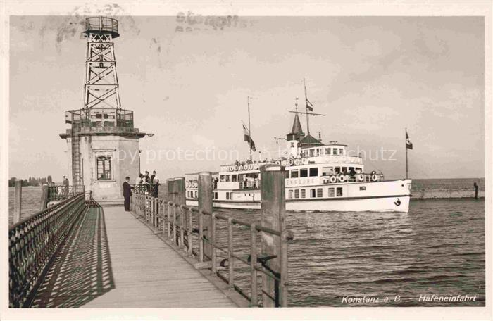 Dampfer Binnenschifffahrt Konstanz a.B. Hafeneinfahrt