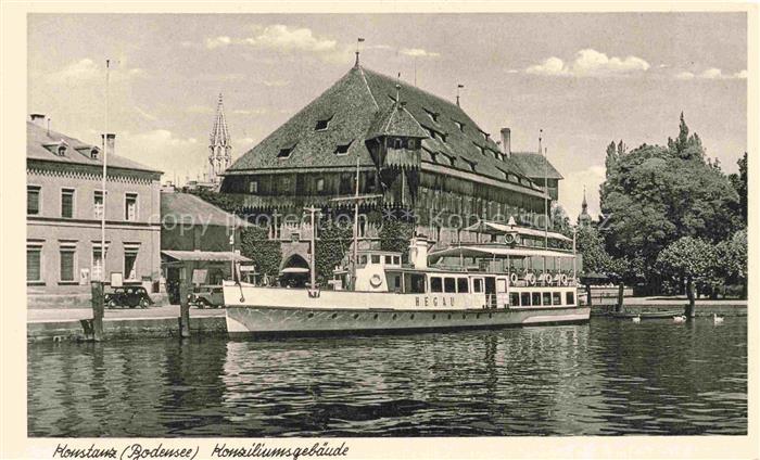 Dampfer Binnenschifffahrt Konstanz Bodensee Konziliumsgebaeude