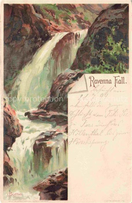 BIESE Carl Karl Kuenstlerlitho Ravenna Fall