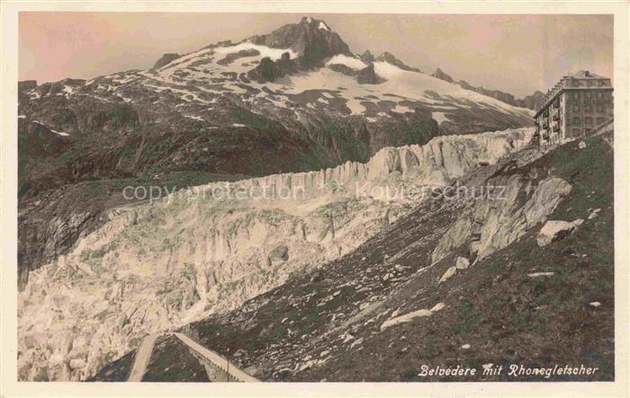 Gletscher Glacier Glaciar Ghiacciaio-- Belvedere mit Rhonegletscher