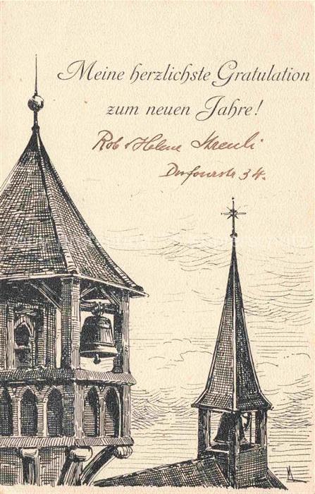 Neujahr Annee New Year Glocke Kirche