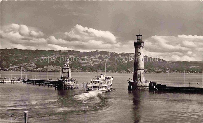 Dampfer Binnenschifffahrt Lindau Bodensee Leuchtturm