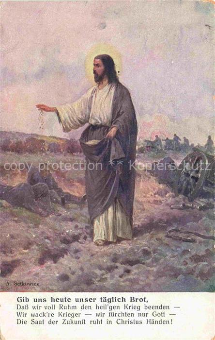SETKOWICZ A. Kuenstlerkarte Jesus taeglich Brot