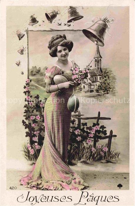 Ostern Easter Paques Pasqua-- Glocke Frau